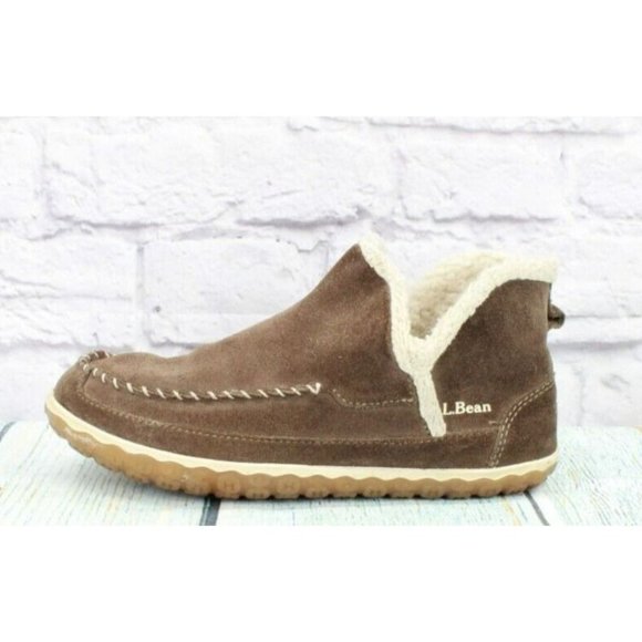L.L. Bean Shoes - LL Bean Brown Suede Fleece Lined Mountain Slipper Moccasin  Boot Sz 7 M